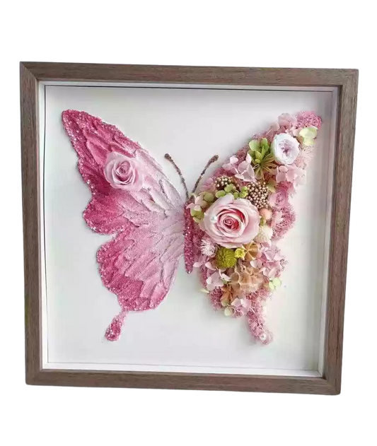 Butterfly falls in love with flowers