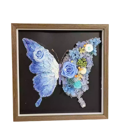 Butterfly falls in love with flowers